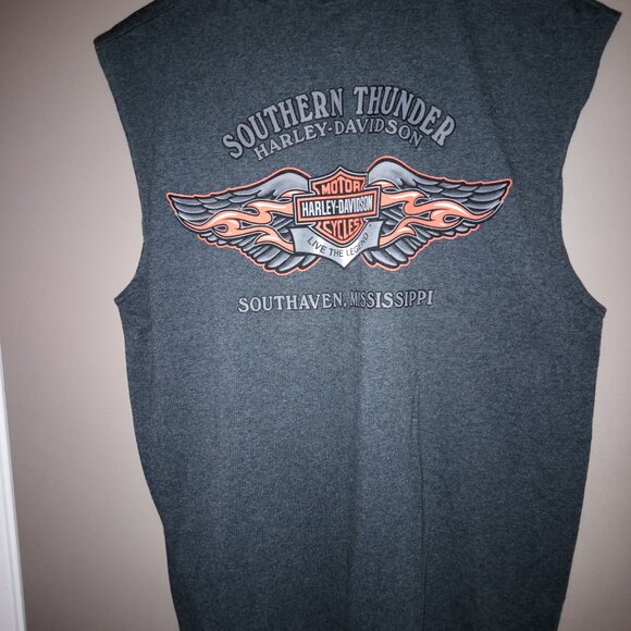 SELLING MEN'S DARK GRAY HD SLEEVELESS TOP SIZE XL - Picture 2 of 2